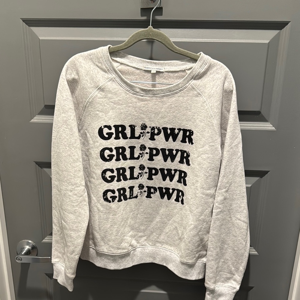 Rebecca Minkoff Gray GRL PWR Sweatshirt